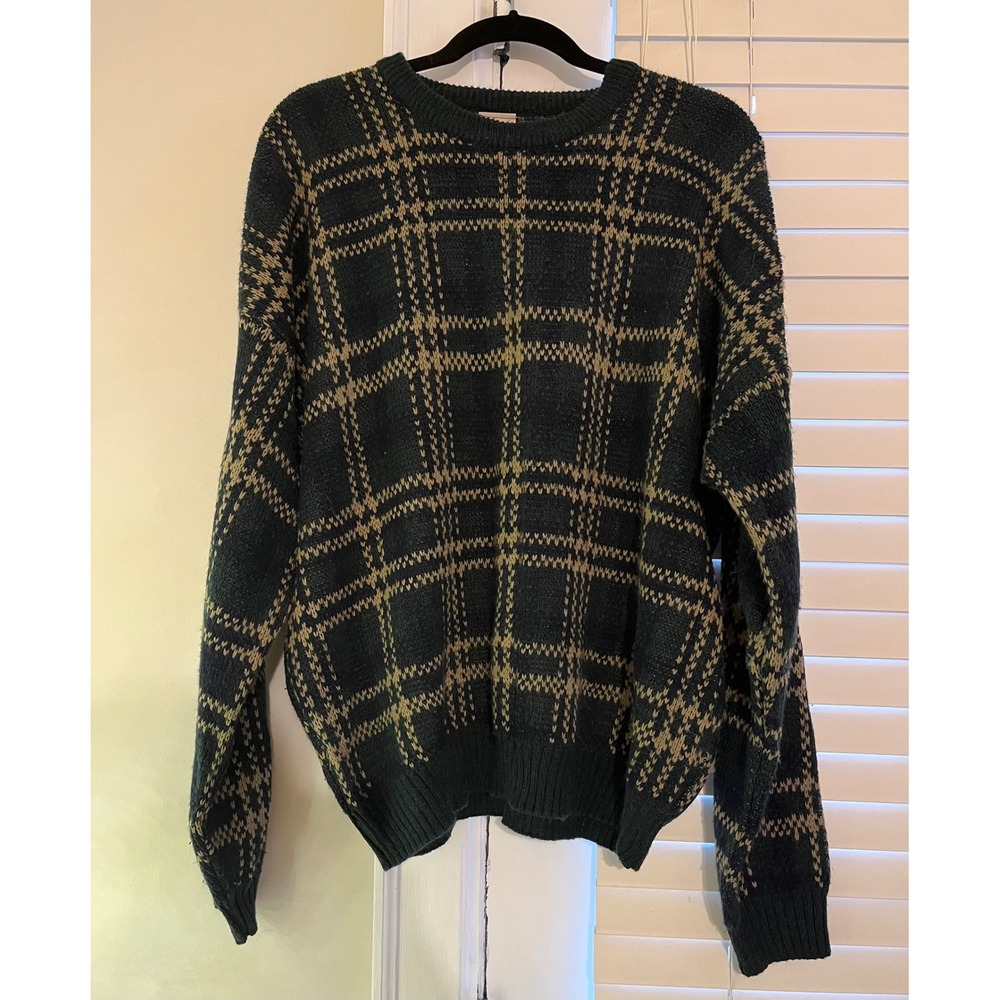 VTG Windridge Plaid Crew Neck‎ Long Sleeve Sweater XXL Holiday Knit Pullover